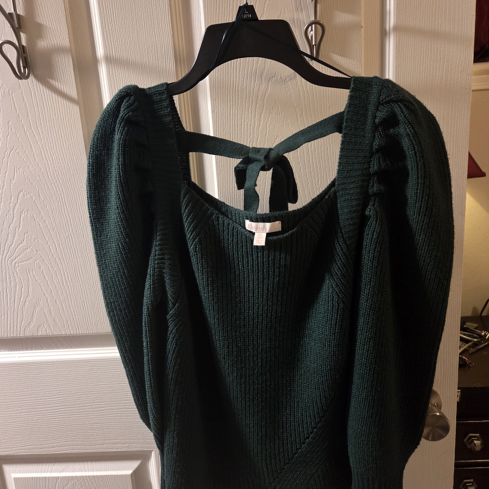 Gianni Bini Forest Green Off-Shoulder Sweater
